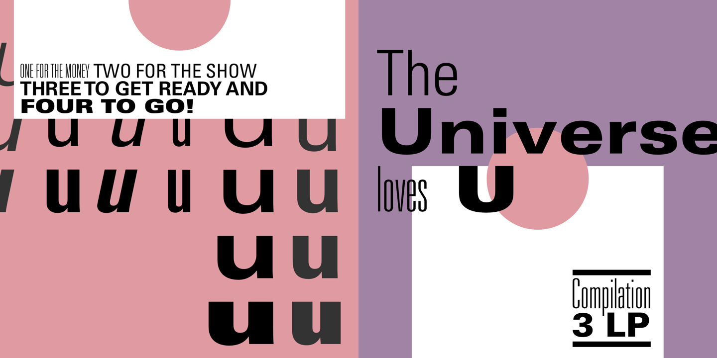 Univers type font